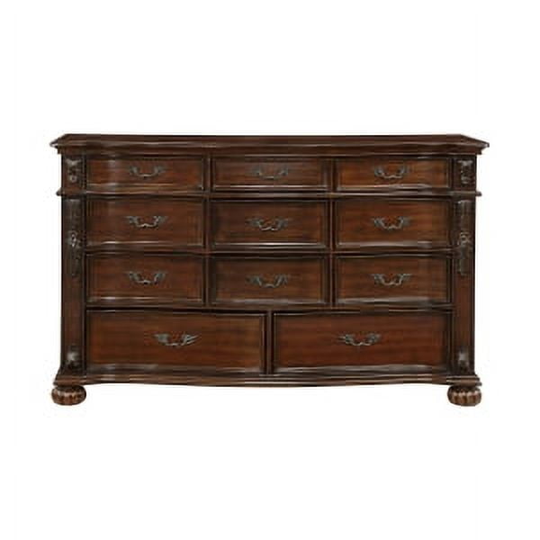 Adelina Cherry Finish Traditional Dresser with Dovetail Drawers