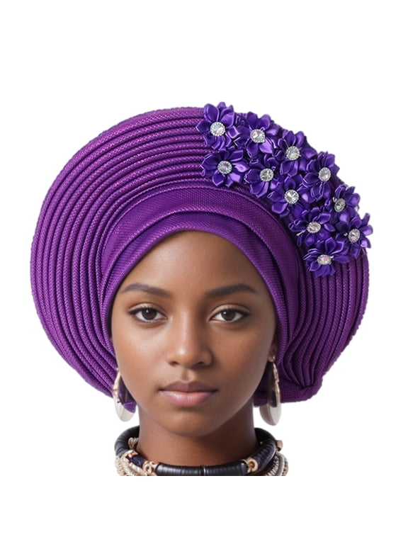 Traditional African Headwrap Hat Women Turban Hat Nigerian Wedding Head Wrap