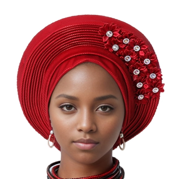 Traditional African Headwrap Hat Women Turban Hat Nigerian Wedding Head Wrap
