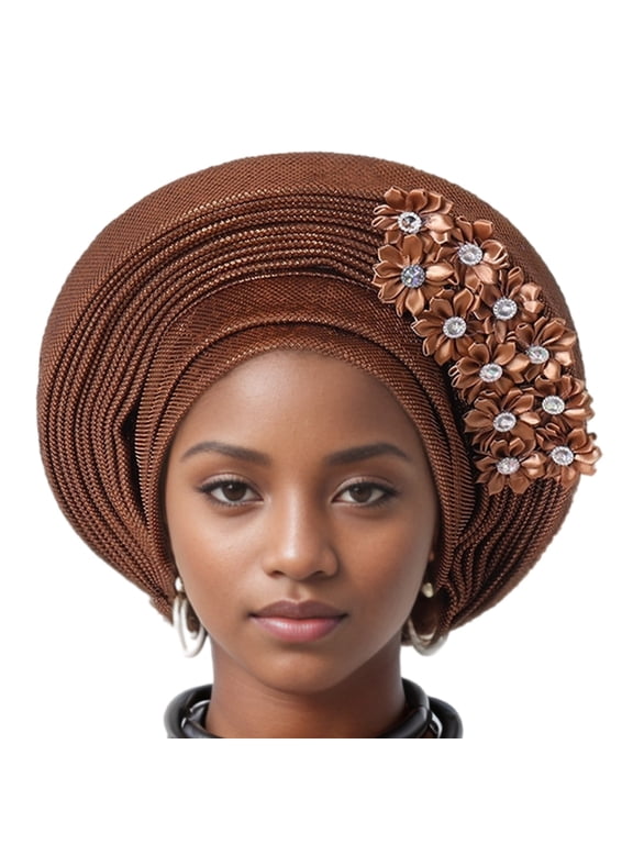 Traditional African Headwrap Hat Women Turban Hat Nigerian Wedding Head Wrap