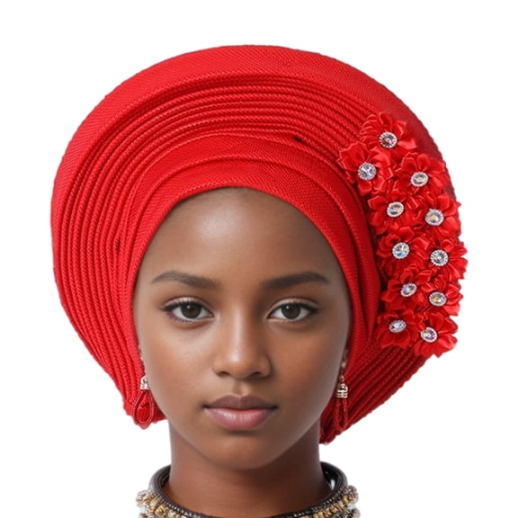 Traditional African Headwrap Hat Women Turban Hat Nigerian Wedding Head Wrap
