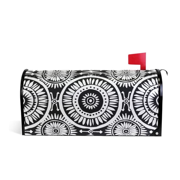 Traditional African Tribal Mailbox Covers Magnetic Post Box Cover Wraps Standard Size 25.5"x21" Waterproof Home Garden Yard Outside Decor