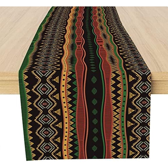 Traditional African Tribal Table Runner, African Table Runner Decor for Dinning Room Kitchen Home Vintage Pattern Table Runner Decorations for Holiday Party, Housewarming Gifts for Ideas, 13X72Inches