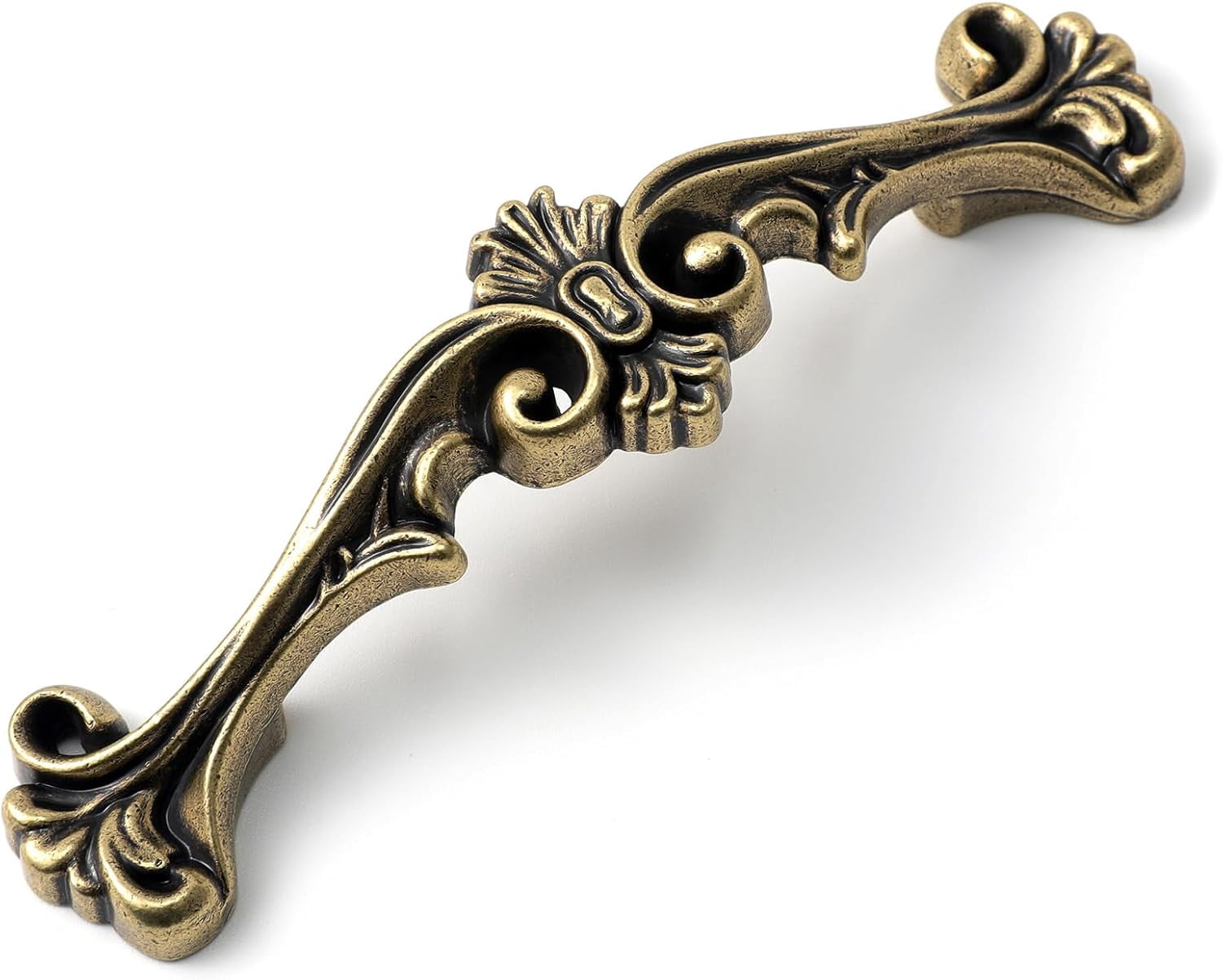 Traditional Antique Cabinet Hardware - 6 Pack, Antique Brass, 3" Hole Centers, Vintage Pulls for Drawer Dresser Nightstand, AC0726AB076