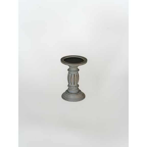 Traditional Antique Dusk Eco-friendly Handmade Mango Wood Set Of One 6" Pillar Candle Holder for use, Living Room, Dinning Room, Study Room, Spa, Restaurants, Place Of Worship, etc