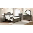 thumbnail image 1 of Traditional Antique Gray Solid wood 5pc Bedroom Set Queen Size Bed Dresser 2x Nightstands Chest Reeded Posts HB FB (NO MIRROR), 1 of 8