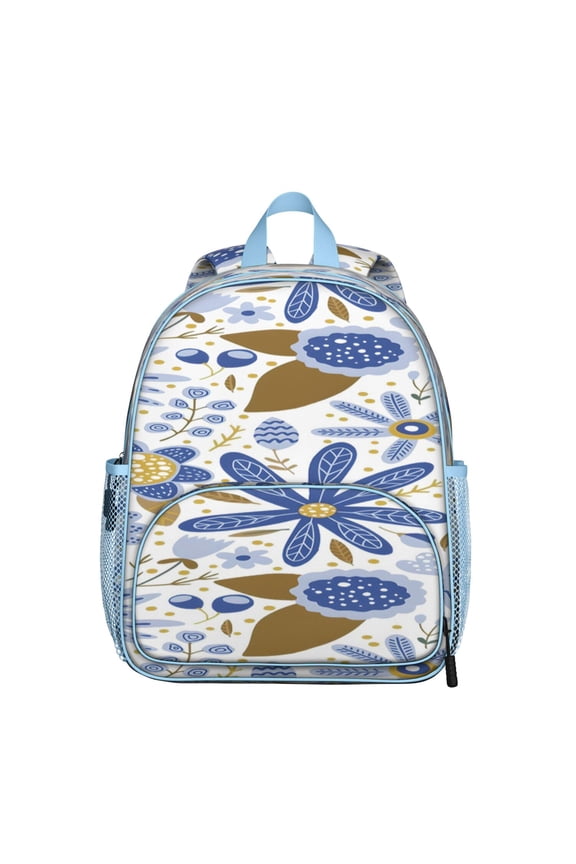 Traditional Antique Style Backpack – Student Vintage Floral School Bag for Preschoolers with Faded Boho Patterns