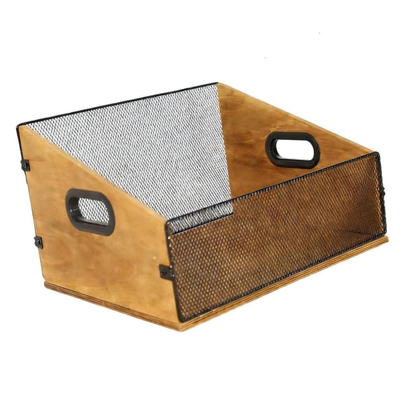 Traditional Appearance Wooden Storage Crate Excellent For Music Records Books And Magazines Compact Desktop