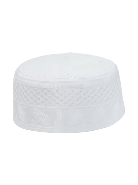 Traditional Arab Hat For Men Acrylic Fiber Islamist Kufi Hat Cultural Event Headwear For Adult Religious Gathering