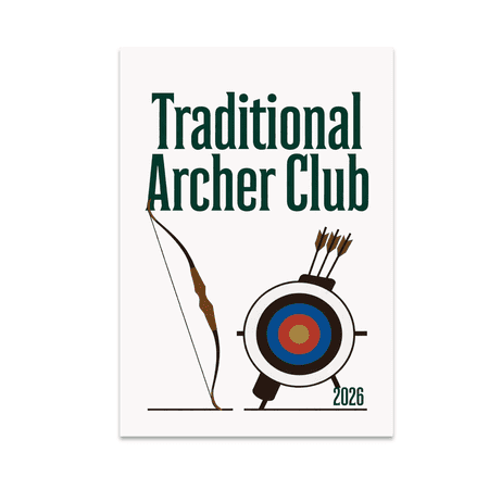 Traditional Archer Club - Archery Enthusiast, 13 x 19 in Glossy Unframed Wall Poster, Vertical