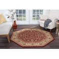 thumbnail image 1 of Traditional Area Rug (5'3'' Octagon) Border Red, Beige Indoor Octagon Easy to Clean, 1 of 5