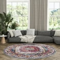thumbnail image 1 of Traditional Area Rug (5'3'' Round) Medallion Red, Pink Indoor Round Easy to Clean, 1 of 6