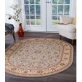 thumbnail image 1 of Traditional Area Rug (5'3'' x 7'3'' Oval) Border Blue, Beige Living Room Easy to Clean, 1 of 5