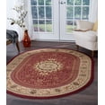 thumbnail image 1 of Traditional Area Rug (5'3'' x 7'3'' Oval) Oriental Red, Beige Living Room Easy to Clean, 1 of 5