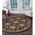 thumbnail image 1 of Traditional Area Rug (6'7'' x 9'6'' Oval) Border Black, Gold Living Room Easy to Clean, 1 of 5