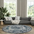 thumbnail image 1 of Traditional Area Rug (7'10'' Round) Medallion Blue, Cream Indoor Round Easy to Clean, 1 of 7