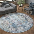 thumbnail image 1 of Traditional Area Rug (7'10'' Round) Oriental Cream, Gray Indoor Round Easy to Clean, 1 of 5