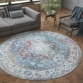thumbnail image 1 of Traditional Area Rug (7'10'' Round) Oriental Cream, Gray Indoor Round Easy to Clean, 1 of 5
