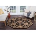 thumbnail image 1 of Traditional Area Rug (7'11'' Octagon) Border Black, Gold Indoor Octagon Easy to Clean, 1 of 5