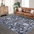 thumbnail image 1 of Traditional Area Rug 8'x10' Foldable Indoor Washable Rug Thin Retro Accent Floral Non-Slip Carpet Mat (Grey), 1 of 7