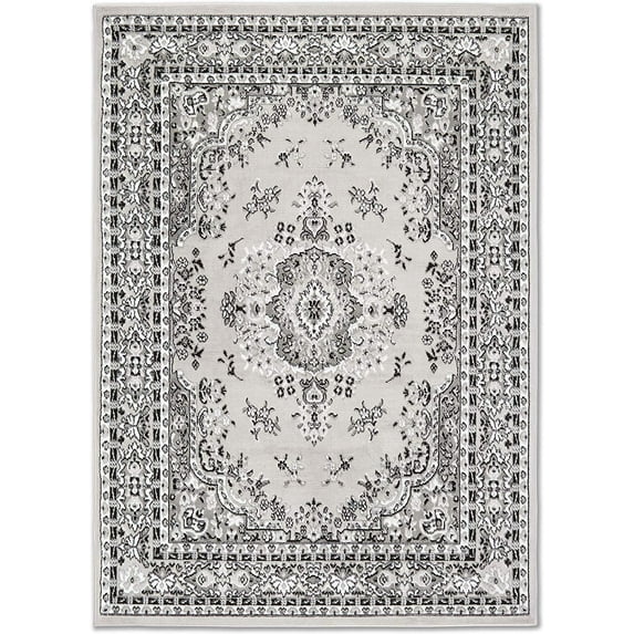 Traditional Area Rug Bordered Medallion Design Persian Oriental Rugs Carpet Runners