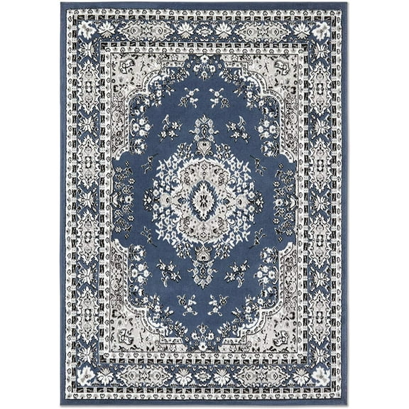Traditional Area Rug Bordered Medallion Design Persian Oriental Rugs Carpet Runners