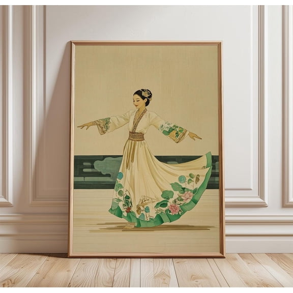 Traditional Asian Dance Poster, Elegant Cultural Wall Art