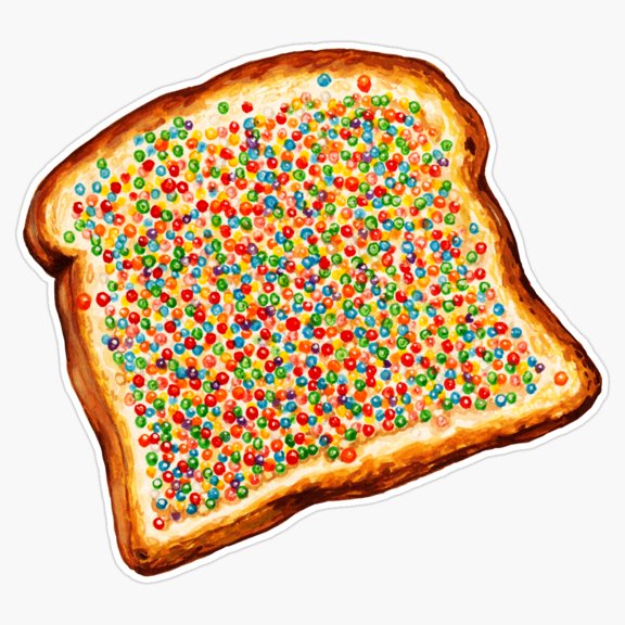 Traditional Australian Sliced Party Snack Fairy Bread Hundreds Thousands Grid Decal For Kids Box Sticker