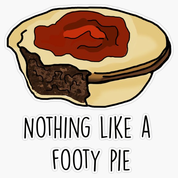 Traditional Australian Stadium Meat Football Footy Pie Savory Sauce Decal For Car Bumper Sticker