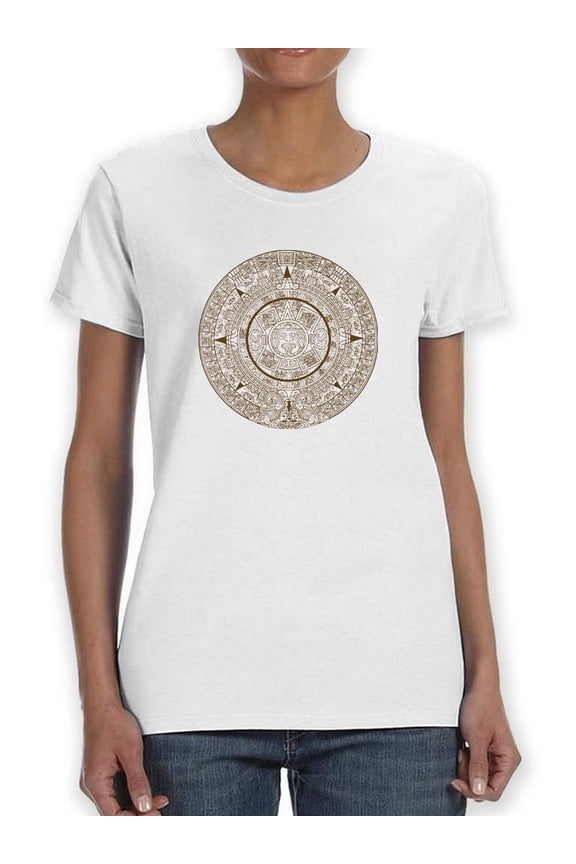 Traditional Aztec Calendar T-Shirt -Smartprints Designs, Female 3X-Large