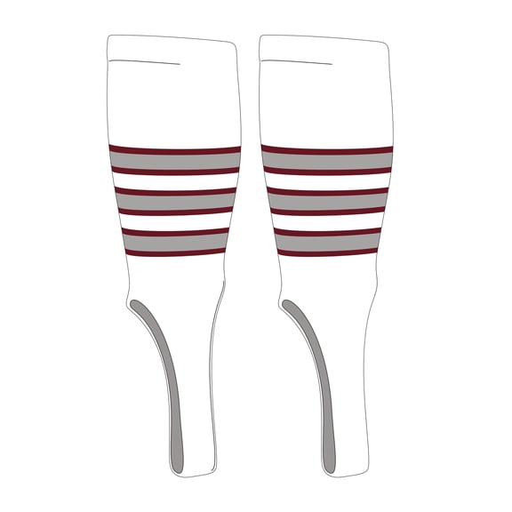 Traditional Baseball Stirrups Large (300D, 7in) White, Cardinal, Grey