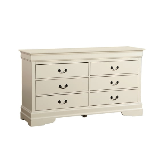 Traditional Bedroom Furniture - G3175-d Dresser In Beige With Elegant Carvings And Metal Drawer Guides For Build, Center Guides, Safe Function