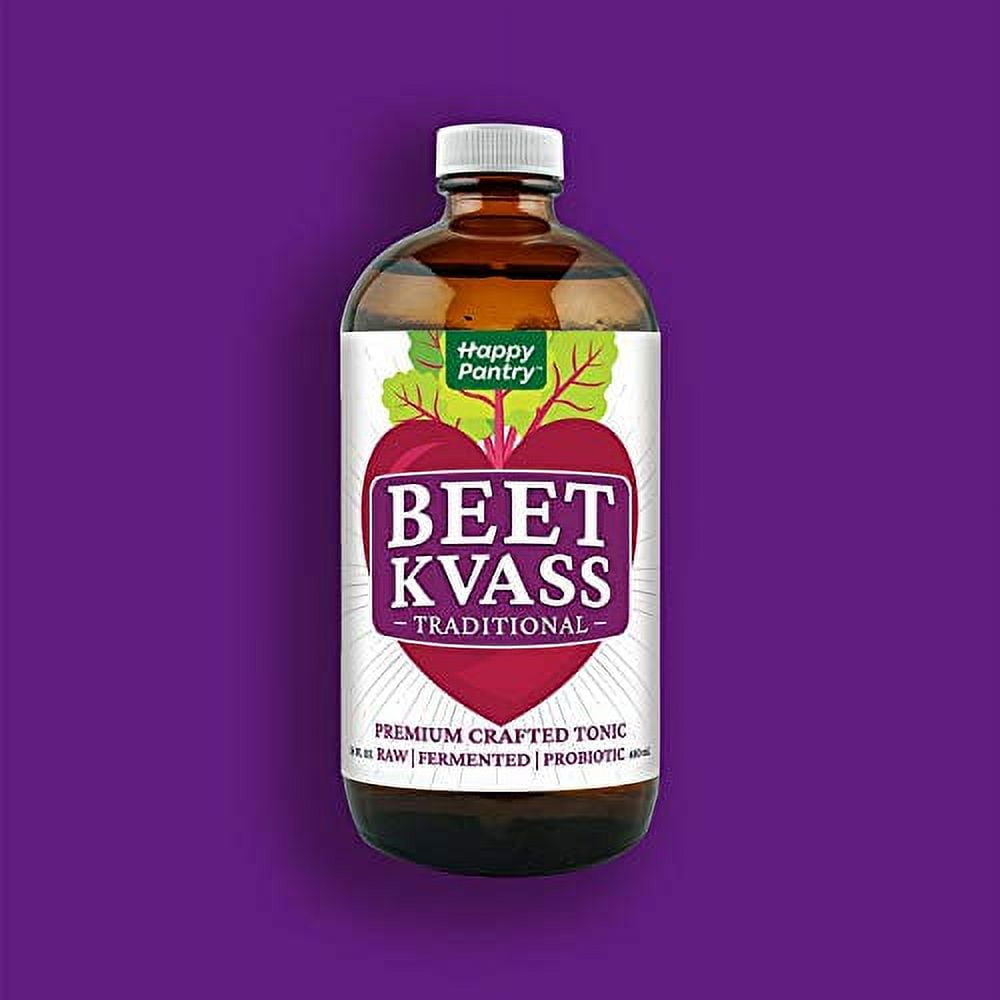Traditional Beet Kvass Tonic, 48oz (3 x 16oz Glass Amber Bottles) Beet