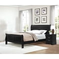 thumbnail image 1 of Traditional Black Finish 3pc Bedroom Set California King Bed and Nightstands Louis Phillipe Style Bedroom Furniture, 1 of 5