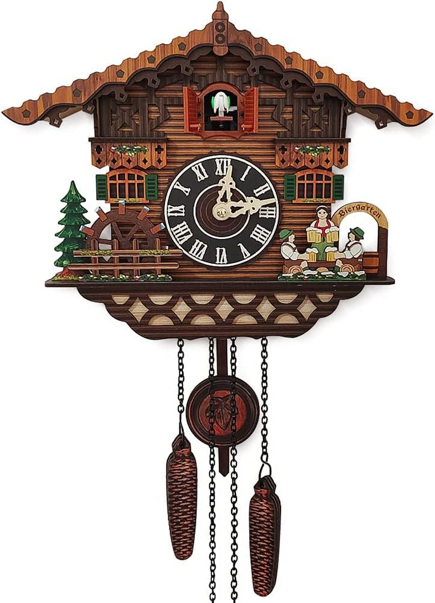 Traditional Black Forest Cuckoo Clock, Newly Wood Coo Coo Clock Decorative Wall Clock with