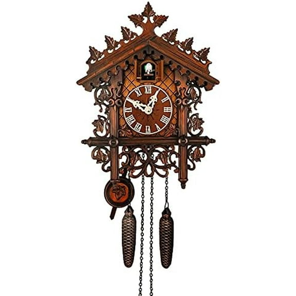 Traditional Black Forest Cuckoo Clock, Newly Wood Coo Coo Clock Decorative Wall Clock with Pendulum and Chiming Function - Perfect Wall Clocks for Home Livingroom Decor$$Home Decor, Kitchen, & Other