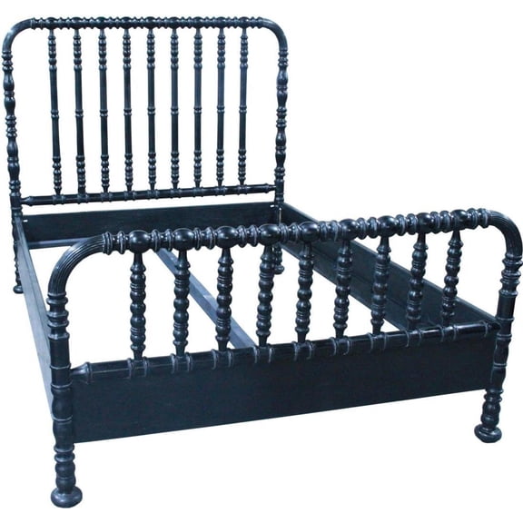 Traditional Black Mahogany King Bed | Bachelor Collection