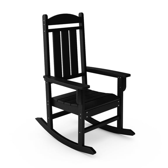 Traditional Black Patio Rocker Lounge - Lumber For Relaxation Seat Relaxing Times