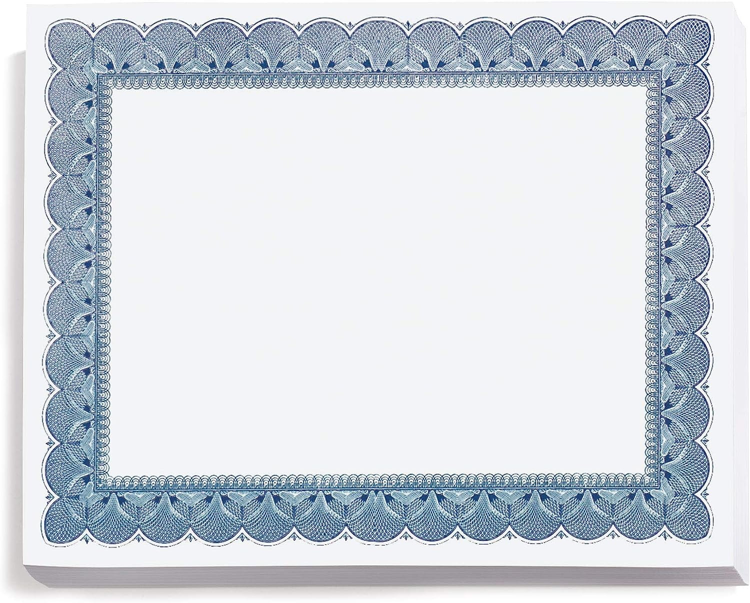 Traditional Blue Standard Certificate Paper, Blue Border, 8.5 x 11 Inch
