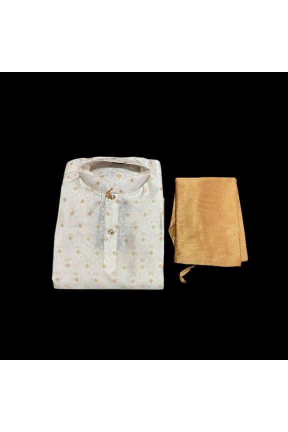 Traditional Boys White Silk Kurta Pajama, 6395