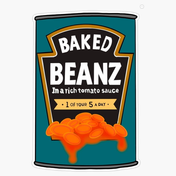 Traditional British Heinz Baked Beans Tin Savory Food Grocery Pantry Graphic Decal For Mug Sticker