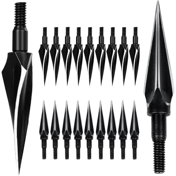 Traditional Broadheads 18Pcs 125 Grain Hunting Points Screw-in Arrowheads Suitable for Compound and Recurve Bow