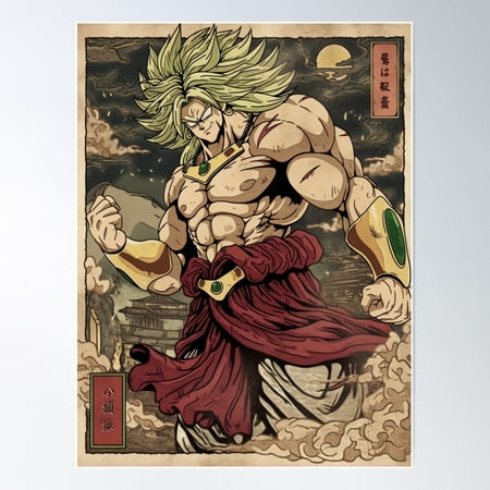 Traditional Broly Poster Wall Art, Modern Wall Decor For Living Room Bedroom, 8x12 UNFRAMED