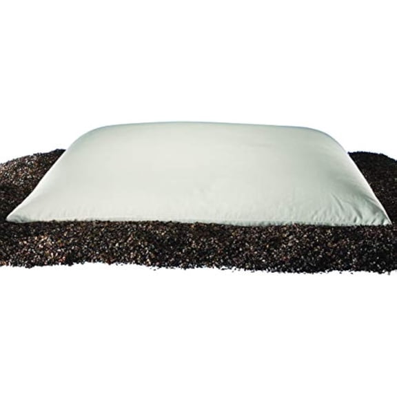 Traditional Buckwheat Pillow Organic Cotton with Natural Technology for Cool Sleep, Neck Support for Back and Side Sleepers or as a Meditation Cushion, White (Standard)