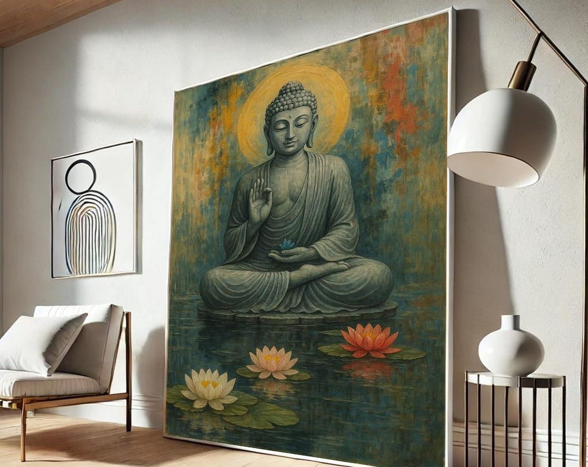 Traditional Buddha Art, Lotus Meditation Wall Print, Zen Home Decor ...