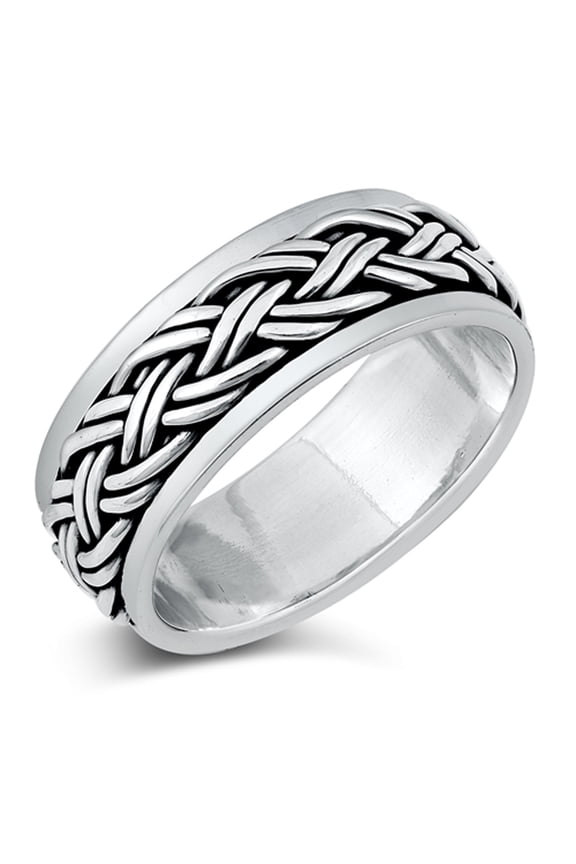 Traditional Celtic Double Braid Ring .925 Sterling Silver Band Jewelry Female Male Unisex Size 7
