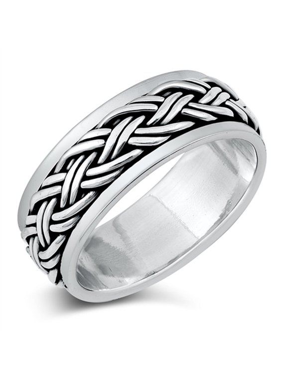 Traditional Celtic Double Braid Ring .925 Sterling Silver Band Jewelry Female Male Unisex Size 8