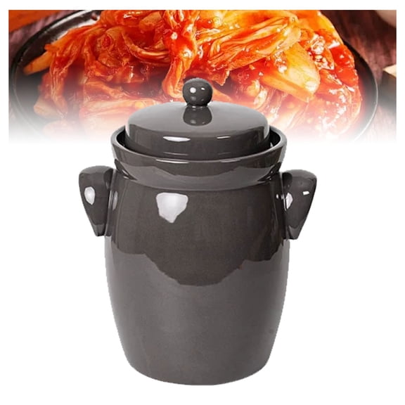 Traditional Ceramic Pickle Jar, Fermentation Crock Pickling Pot with Lid, Kitchen Fermenting Jar Food Storage for Kimchi Saue
