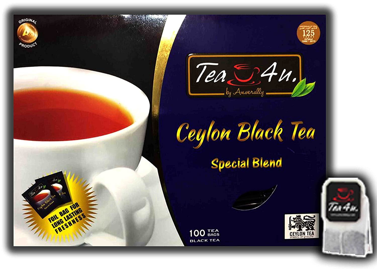 Traditional Ceylon Black Tea Flavor bland with 100 Premium Tea Bags of