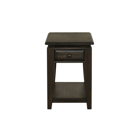 Traditional Chairside Storage Table With Drawer - Solid Wood And 25.92 In Depth 17.93 Width Dark Finish Side Mounted Guides Facility & 52.01 Lb